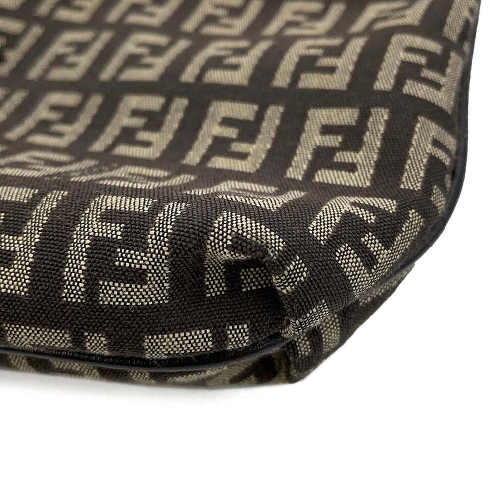 FENDI Brown Leather Zucca Shoulder Bag - Picture 7 of 16